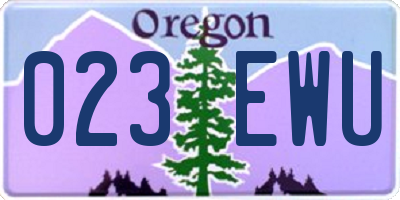 OR license plate 023EWU