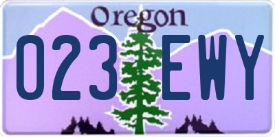 OR license plate 023EWY