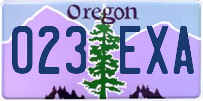 OR license plate 023EXA