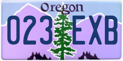 OR license plate 023EXB