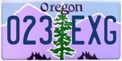 OR license plate 023EXG