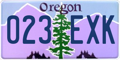 OR license plate 023EXK