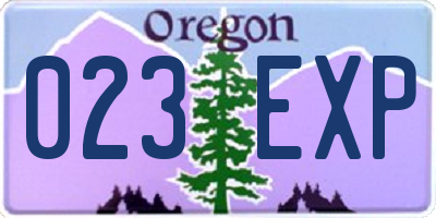 OR license plate 023EXP