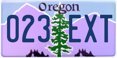 OR license plate 023EXT