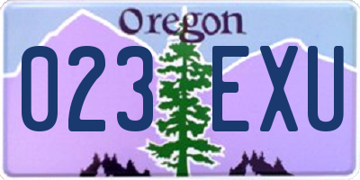 OR license plate 023EXU