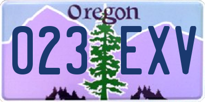OR license plate 023EXV
