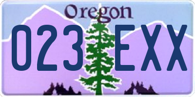 OR license plate 023EXX