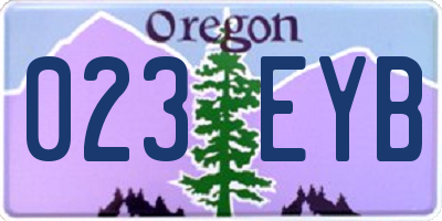 OR license plate 023EYB