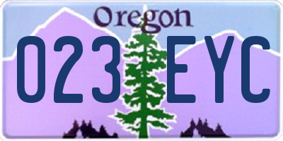 OR license plate 023EYC