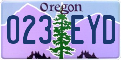 OR license plate 023EYD