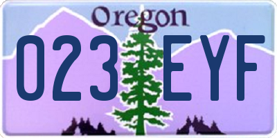 OR license plate 023EYF