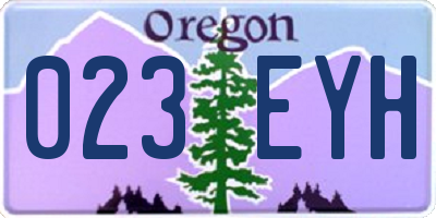 OR license plate 023EYH