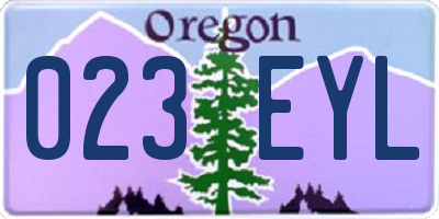 OR license plate 023EYL