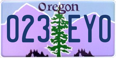 OR license plate 023EYO