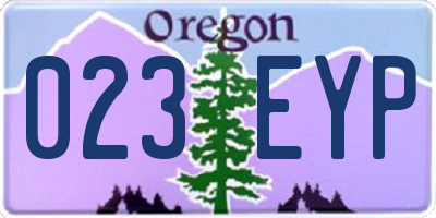 OR license plate 023EYP