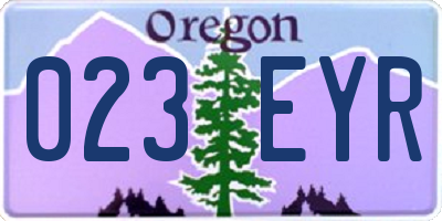 OR license plate 023EYR