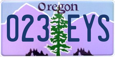OR license plate 023EYS