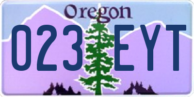 OR license plate 023EYT
