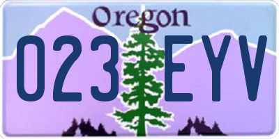 OR license plate 023EYV