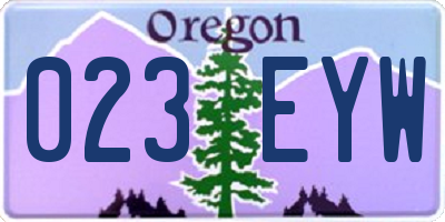 OR license plate 023EYW