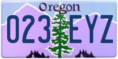 OR license plate 023EYZ