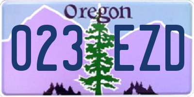 OR license plate 023EZD