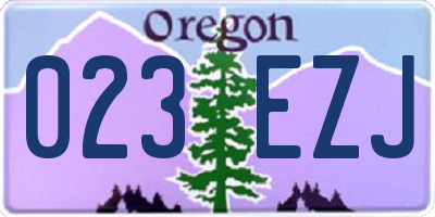 OR license plate 023EZJ