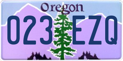 OR license plate 023EZQ