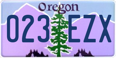 OR license plate 023EZX