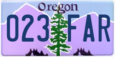 OR license plate 023FAR