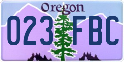 OR license plate 023FBC