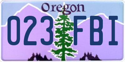 OR license plate 023FBI