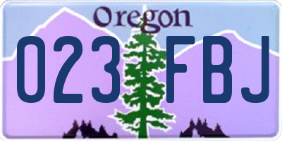 OR license plate 023FBJ