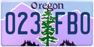 OR license plate 023FBO