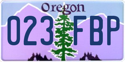 OR license plate 023FBP