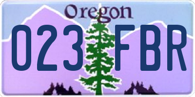 OR license plate 023FBR