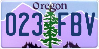 OR license plate 023FBV