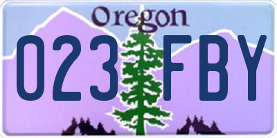OR license plate 023FBY