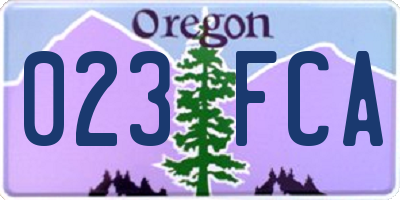 OR license plate 023FCA