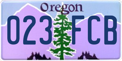 OR license plate 023FCB