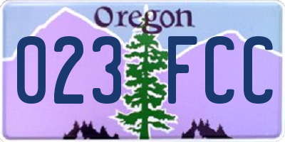 OR license plate 023FCC