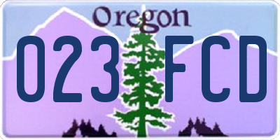OR license plate 023FCD