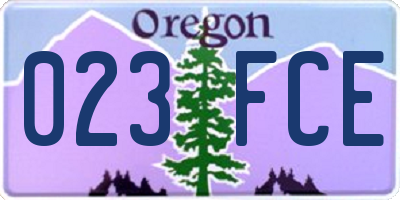 OR license plate 023FCE