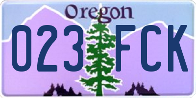 OR license plate 023FCK