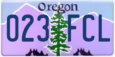 OR license plate 023FCL