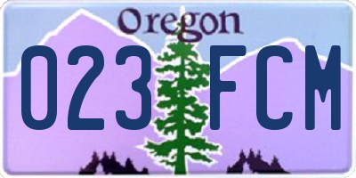 OR license plate 023FCM
