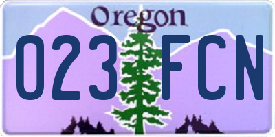 OR license plate 023FCN