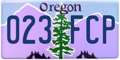 OR license plate 023FCP