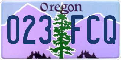 OR license plate 023FCQ