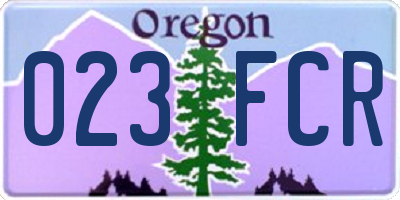 OR license plate 023FCR
